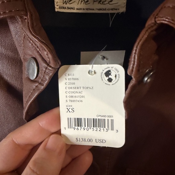 We the Free x Free People Easy Rider Faux Leather Jacket NWT - Picture 5 of 5